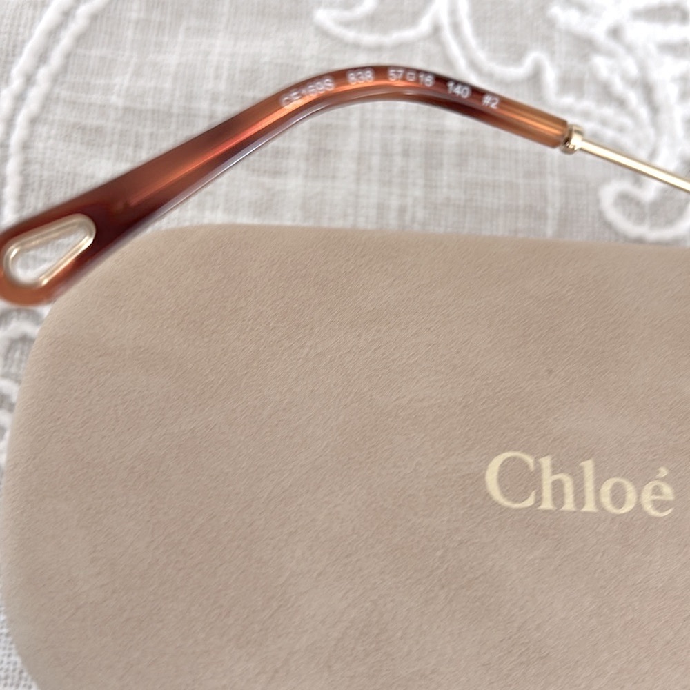 Chloe Authentic NWOT CE169S Sunglasses with Multicolor Accents,Tan Case & COA - Picture 5 of 11